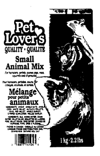 PET LOVER'S SMALL ANIMAL MIX MELANGE POUR PETITS ANIMAUX trademark