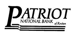 PATRIOT NATIONAL BANK OF RESTON trademark