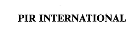 PIR INTERNATIONAL trademark