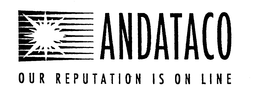ANDATACO OUR REPUTATION IS ON LINE trademark