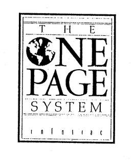 THE ONE PAGE SYSTEM INFOTRAC trademark