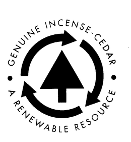 -GENUINE INCENSE-CEDAR - A RENEWABLE RESOURCE trademark