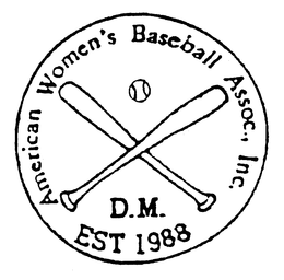 D.M. EST 1988 AMERICAN WOMEN'S BASEBALL ASSOC., INC. trademark