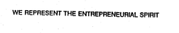 WE REPRESENT THE ENTREPRENEURIAL SPIRIT trademark