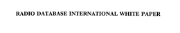 RADIO DATABASE INTERNATIONAL WHITE PAPER trademark