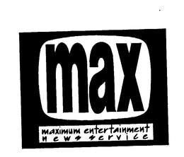 MAX MAXIMUM ENTERTAINMENT NEWS SERVICE trademark