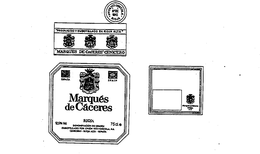 MARQUES DE CACERES "PRODUCIDO Y EMBOTELLADO EN RIOJA ALTA" "MARQUES DE CACERES" CENICERO ESPANA SPAIN RIOJA 12.5% VOL. 75 CL. E 1842 DENOMINACION DE ORIGEN EMBOTELLADO POR UNION VTTI-VINICOLA, S.A. CENICERO - RIOJA ALTA - ESPANA trademark