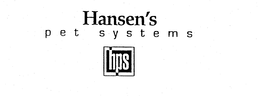 HANSEN'S PET SYSTEMS HPS trademark