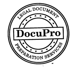 DOCUPRO LEGAL DOCUMENT PREPARATION SERVICES trademark