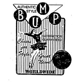 BUMP AUTHENTIC STYLE CHEERS FOR STYLE SATISFACTION GUARANTEED GREAT NEWS WORLDWIDE BEST CHOICE trademark
