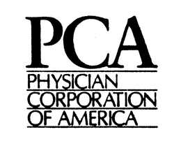 PCA PHYSICIAN CORPORATION OF AMERICA trademark