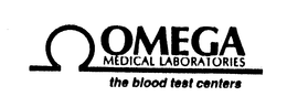 OMEGA MEDICAL LABORATORIES THE BLOOD TEST CENTERS trademark
