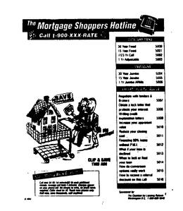 THE MORTGAGE SHOPPERS HOTLINE CALL 1-900-XXX-RATE trademark