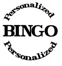 PERSONALIZED BINGO PERSONALIZED trademark