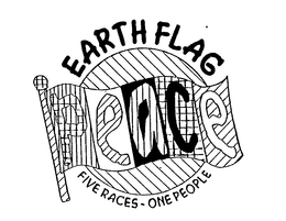 EARTH FLAG PEACE FIVE RACES-ONE PEOPLE trademark