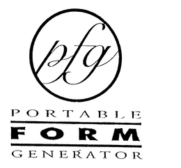 PFG PORTABLE FORM GENERATOR trademark