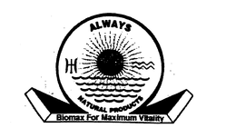 ALWAYS NATURAL PRODUCTS BIOMAX FOR MAXIMUM VITALITY trademark