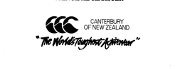 "THE WORLD'S TOUGHEST ACTIVE WEAR" CANTERBURY OF NEW ZEALAND trademark