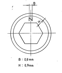 B : 0.8 MM H : 0.9 MM trademark