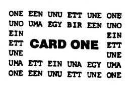 CARD ONE ONE UNO EIN EIT UNE UMA EEN trademark