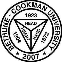 BETHUNE - COOKMAN UNIVERSITY 2007 1923 HEAD 1872 HAND 1904 HEART trademark