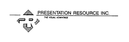 PRESENTATION RESOURCE INC. PR THE VISUAL ADVANTAGE trademark