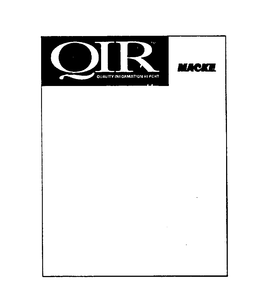 QIR QUALITY INFORMATION REPORT MACKE trademark