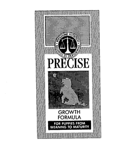 PRECISE GROWTH FORMULA FOR PUPPIES FROMWEANING TO MATURITY WHOLESOME NUTRITION BALANCED BY PROFESSIONALS trademark