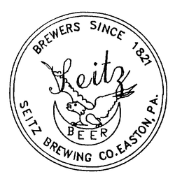 SEITZ BEER BREWERS SINCE 1821 SEITZ BREWING CO. EASTON, PA. trademark