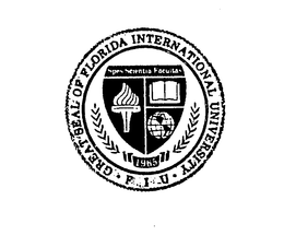GREAT SEAL OF FLORIDA INTERNATIONAL UNIVERSITY FIU SPES SCIENTIA FACULTAS 1965 trademark