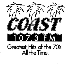 COAST 107.3 FM GREATEST HITS OF THE 70'S. ALL THE TIME. trademark