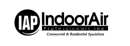 IAP INDOORAIR PROFESSIONALS, INC. COMMERCIAL & RESIDENTIAL SPECIALISTS trademark