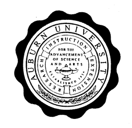AUBURN UNIVERSITY INSTRUCTION, RESEARCHEXTENSION, FOR THE ADVANCEMENT OF SCIENCE AND ARTS ESTABLISHED 1856 trademark