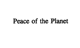 PEACE OF THE PLANET trademark