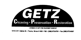 GETZ CLEANING PRESERVATION RESTORATION A DIVISION OF GETZ FIRE EQUIPMENT COMPANY trademark