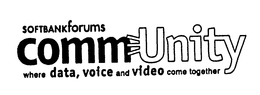 SOFTBANKFORUMS COMMUNITY WHERE DATA, VOICE AND VIDEO COME TOGETHER trademark