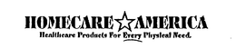 HOMECARE AMERICA HEALTHCARE PRODUCTS FOR EVERY PHYSICAL NEED. trademark