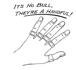 IT'S NO BULL, THEY'RE A HANDFUL! trademark