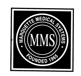 MMS MARQUETTE MEDICAL SYSTEMS FOUNDED 1965 trademark