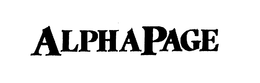 ALPHAPAGE trademark