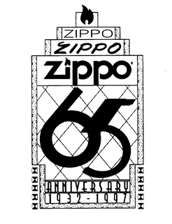 ZIPPO 65 ANNIVERSARY 1932-1997 trademark