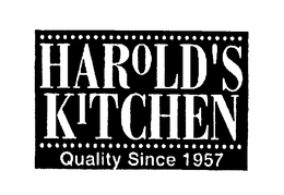 HAROLD'S KITCHEN QUALITY SINCE 1957 trademark