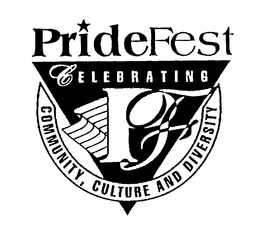 PF PRIDEFEST CELEBRATING COMMUNITY, CULTURE AND DIVERSITY trademark