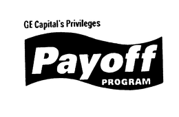 GE CAPITAL'S PRIVILEGES PAYOFF PROGRAM trademark