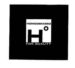 HOMOGENIZED H FOR QUALITY trademark