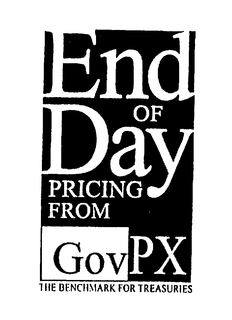 END OF DAY PRICING FROM GOVPX THE BENCHMARK FOR TREASURIES trademark