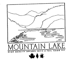 MOUNTAIN LAKE HIGH QUALITY APPAREL WITH A FEEL GOOD FIT. trademark