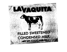 LAVAQUITA FILLED SWEETENED CONDENSED MILK NET WT 14OZ (396 G) trademark