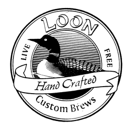 LOON HAND CRAFTED CUSTOM BREWS LIVE FREE trademark