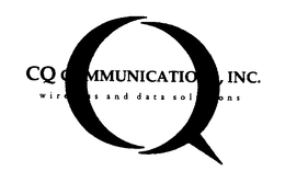 CQ COMMUNICATIONS, INC. WIRELESS AND DATA SOLUTIONS trademark